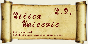 Milica Umićević vizit kartica